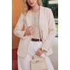 image:imageArachampCloz Womens Wool Blend Cropped Lightweight Short Sleeve Summer Business Casual Cardigan TopsAapricot