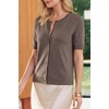 image:imageArachampCloz Womens Wool Blend Cropped Lightweight Short Sleeve Summer Business Casual Cardigan TopsAcoffee