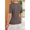 image:imageArachampCloz Womens Wool Blend Cropped Lightweight Short Sleeve Summer Business Casual Cardigan TopsAcoffee