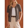 image:imageArachampCloz Womens Wool Blend Cropped Lightweight Short Sleeve Summer Business Casual Cardigan TopsAcoffee