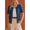 image:imageArachampCloz Womens Wool Blend Cropped Lightweight Short Sleeve Summer Business Casual Cardigan TopsAdark Blue