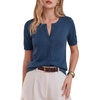 image:imageArachampCloz Womens Wool Blend Cropped Lightweight Short Sleeve Summer Business Casual Cardigan TopsAdark Blue