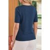 image:imageArachampCloz Womens Wool Blend Cropped Lightweight Short Sleeve Summer Business Casual Cardigan TopsAdark Blue