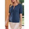 image:imageArachampCloz Womens Wool Blend Cropped Lightweight Short Sleeve Summer Business Casual Cardigan TopsAdark Blue