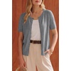image:imageArachampCloz Womens Wool Blend Cropped Lightweight Short Sleeve Summer Business Casual Cardigan TopsAgrey