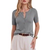 image:imageArachampCloz Womens Wool Blend Cropped Lightweight Short Sleeve Summer Business Casual Cardigan TopsAgrey