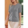 image:imageArachampCloz Womens Wool Blend Cropped Lightweight Short Sleeve Summer Business Casual Cardigan TopsAgrey