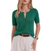 image:imageArachampCloz Womens Wool Blend Cropped Lightweight Short Sleeve Summer Business Casual Cardigan TopsAteal