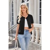 image:imageArachampCloz Womens Wool Blend Cropped Lightweight Short Sleeve Summer Business Casual Cardigan TopsBlack