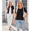 image:imageArachampCloz Womens Wool Blend Cropped Lightweight Short Sleeve Summer Business Casual Cardigan TopsBlack