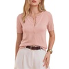 image:imageArachampCloz Womens Wool Blend Cropped Lightweight Short Sleeve Summer Business Casual Cardigan TopsBlush Pink