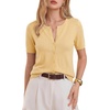image:imageArachampCloz Womens Wool Blend Cropped Lightweight Short Sleeve Summer Business Casual Cardigan TopsCream Yellow
