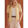 image:imageArachampCloz Womens Wool Blend Cropped Lightweight Short Sleeve Summer Business Casual Cardigan TopsCream Yellow