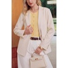 image:imageArachampCloz Womens Wool Blend Cropped Lightweight Short Sleeve Summer Business Casual Cardigan TopsCream Yellow
