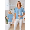 image:imageArachampCloz Womens Wool Blend Cropped Lightweight Short Sleeve Summer Business Casual Cardigan TopsLight Blue