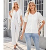 image:imageArachampCloz Womens Wool Blend Cropped Lightweight Short Sleeve Summer Business Casual Cardigan TopsWhite