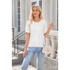image:imageArachampCloz Womens Wool Blend Cropped Lightweight Short Sleeve Summer Business Casual Cardigan TopsWhite