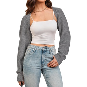 image:imageArachampCloz Womens Wool Blend Bolero Shrug Spring Fashion Cropped Cardigans 2026Grey