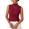 image:imageArachampCloz Womens Wool Blend Slim Fit Soft Turtleneck Business Casual Tank TopsBurgundy