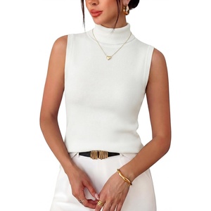image:imageArachampCloz Womens Wool Blend Slim Fit Soft Turtleneck Business Casual Tank TopsOffwhite