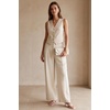 image:imageArachampCloz Womens Linen Blend Wide Leg Pants AllSeason Work Dress TrousersApricot