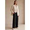 image:imageArachampCloz Womens Linen Blend Wide Leg Pants AllSeason Work Dress TrousersBlack