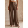 image:imageArachampCloz Womens Linen Blend Wide Leg Pants AllSeason Work Dress TrousersCoffee