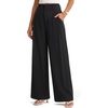 image:imageArachampCloz Womens Linen Blend Wide Leg Pants AllSeason Work Dress TrousersBlack