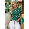 image:imageArachampCloz Womens Lightweight Wool Blend Short Sleeve Sweater Top Business CasualFour Leaf Clover