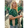 image:imageArachampCloz Womens Lightweight Wool Blend Short Sleeve Sweater Top Business CasualFour Leaf Clover