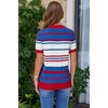 image:imageArachampCloz Womens Lightweight Wool Blend Short Sleeve Sweater Top Business CasualRed  White and Blue