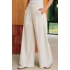 image:imageArachampCloz Womens Linen Blend Wide Leg Palazzo Pants AllSeason Business Casual Outfits Dress TrousersApricot