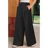 image:imageArachampCloz Womens Linen Blend Wide Leg Palazzo Pants AllSeason Business Casual Outfits Dress TrousersBlack