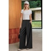 image:imageArachampCloz Womens Linen Blend Wide Leg Palazzo Pants AllSeason Business Casual Outfits Dress TrousersBlack