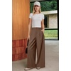 image:imageArachampCloz Womens Linen Blend Wide Leg Palazzo Pants AllSeason Business Casual Outfits Dress TrousersCoffee