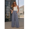 image:imageArachampCloz Womens Linen Blend Wide Leg Palazzo Pants AllSeason Business Casual Outfits Dress TrousersGrey