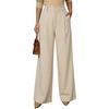image:imageArachampCloz Womens Linen Blend Wide Leg Palazzo Pants AllSeason Business Casual Outfits Dress TrousersKhaki