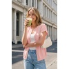 image:imageArachampCloz Womens Wool Blend Oversized Lightweight Cardigan Short Sleeve Summer Casual Sweaters TopsBlush Pink