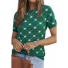 image:imageArachampCloz Womens Lightweight Wool Blend Short Sleeve Sweater Top Business CasualFour Leaf Clover