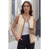 image:imageArachampCloz Womens 100 Cotton Crewneck Contrast Trim Button Front Sweater Vests 2026Apricot