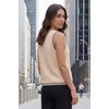 image:imageArachampCloz Womens 100 Cotton Crewneck Contrast Trim Button Front Sweater Vests 2026Apricot