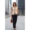 image:imageArachampCloz Womens 100 Cotton Crewneck Contrast Trim Button Front Sweater Vests 2026Apricot