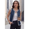 image:imageArachampCloz Womens 100 Cotton Crewneck Contrast Trim Button Front Sweater Vests 2026Navy