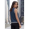 image:imageArachampCloz Womens 100 Cotton Crewneck Contrast Trim Button Front Sweater Vests 2026Navy