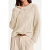 image:imageArachampCloz Womens Oversized Cropped Cable Knit Casual Sweater TopsApricot
