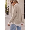image:imageArachampCloz Womens Wool Blend Oversized 2 in 1 Fall Work Sweater Tops  Breathable amp Warm Long Sleeve Shirts Collared V Neck Faux Layered Top Curved Hem Loose Fit Business Casual Office AttireOatmeal