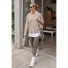 image:imageArachampCloz Womens Wool Blend Oversized 2 in 1 Fall Work Sweater Tops  Breathable amp Warm Long Sleeve Shirts Collared V Neck Faux Layered Top Curved Hem Loose Fit Business Casual Office AttireOatmeal