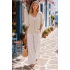 image:imageArachampCloz Womens Wool Blend Oversized Elbow Sleeve Summer Casual Cardigan  NonItchy Breathable Sweater VNeck Button Front Slit Hem Loose Fit Figure Friendly Weekend Travel Work OutfitsBeige