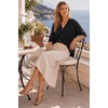 image:imageArachampCloz Womens Wool Blend Oversized Elbow Sleeve Summer Casual Cardigan  NonItchy Breathable Sweater VNeck Button Front Slit Hem Loose Fit Figure Friendly Weekend Travel Work OutfitsBlack