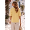 image:imageArachampCloz Womens Wool Blend Oversized Elbow Sleeve Summer Casual Cardigan  NonItchy Breathable Sweater VNeck Button Front Slit Hem Loose Fit Figure Friendly Weekend Travel Work OutfitsCream Yellow